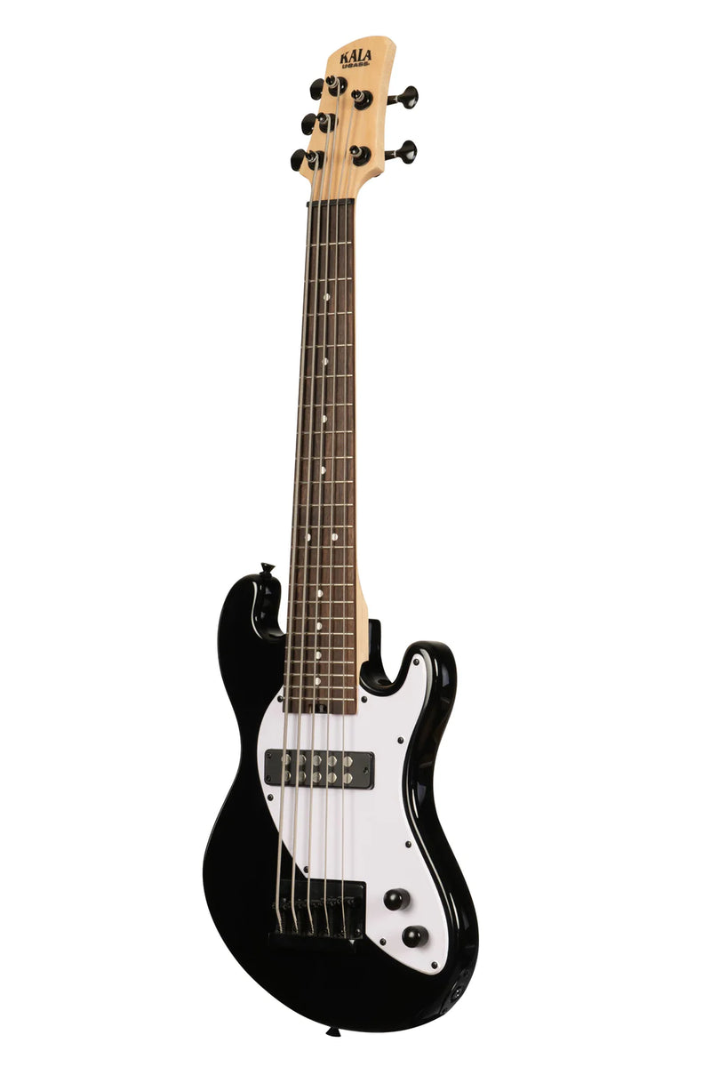 Kala UBASS-SB5-BK-FS Solid Body 5-String Fretted Ukulele Bass (Jet Black)