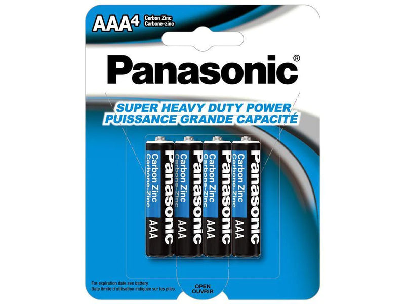 Panasonic UM4NPA4BCA Super Heavy Duty AAA Batteries - 4 Pack