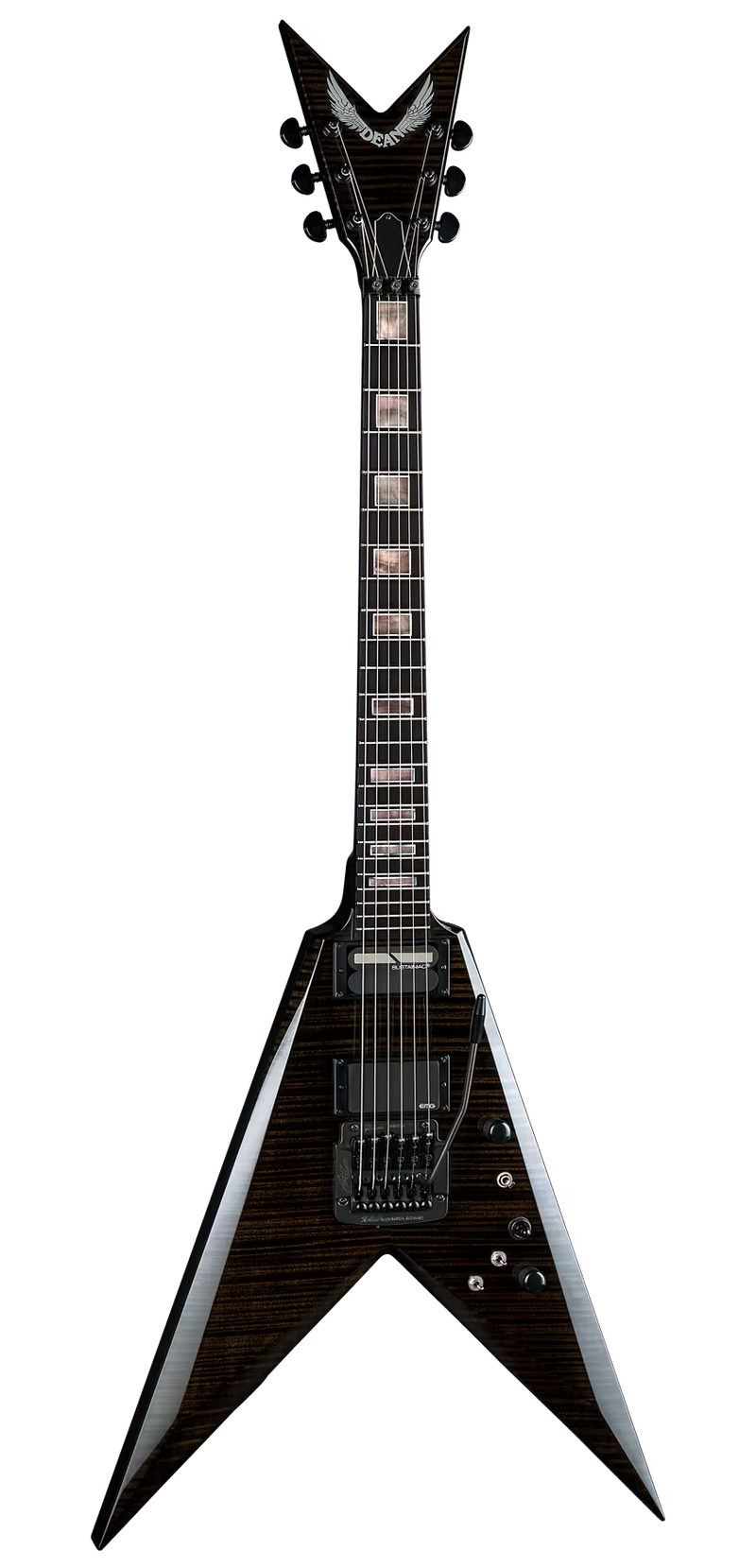 Dean Guitars USA KK VII FM TBK USA Kerry King V II Flame Top Electric Guitar (Trans Black)