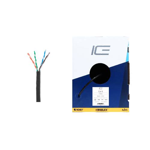 Ice Cable CAT6/BLK HDBaseT 23awg Cat6 – Boîte de 300 m (Noir)