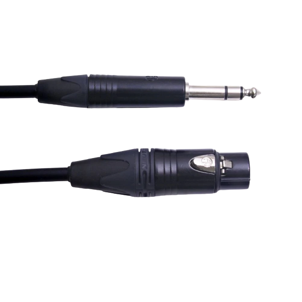 Digiflex CXFS-10-BLACK L-2T2S Adapter Cable XLRF to Stereo Phone Plug - 10 Foot