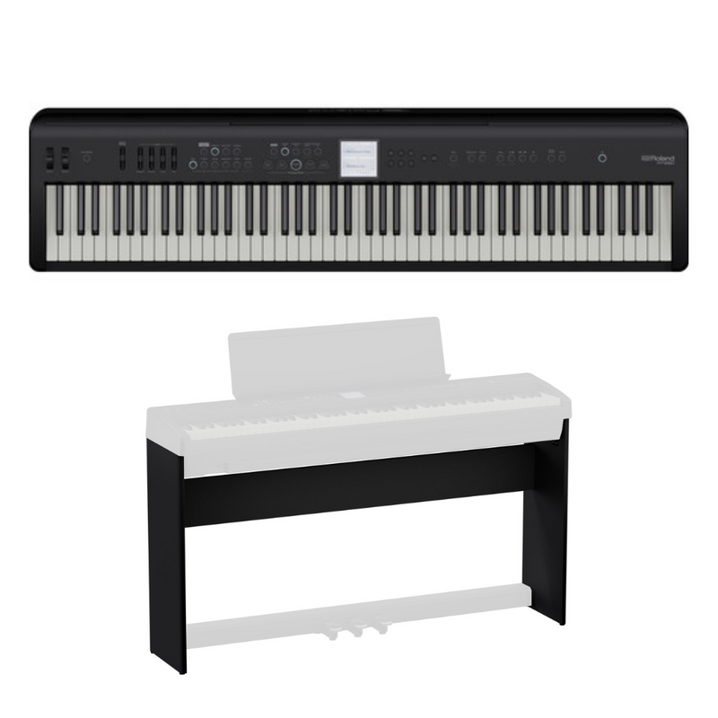 Roland FP-E50-BK 88-Key Portable Digital Piano + FREE Roland KSFE50 Piano Stand (Black) (BUNDLE)