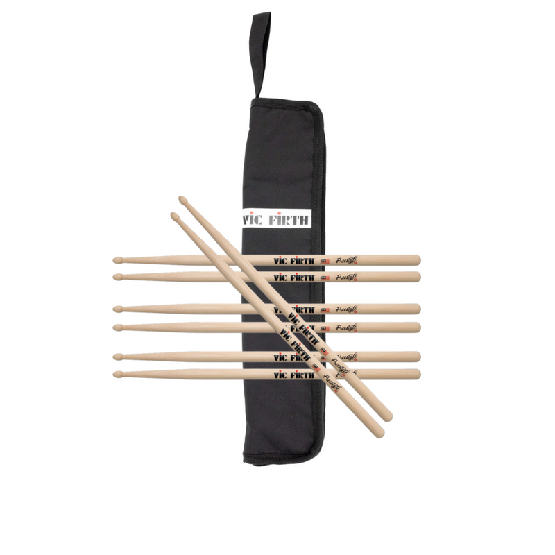 Vic Firth FS5B American Concept Freestyle 5B Drumsticks + FREE Vic Firth VXSB00301 Essential Stick Bag (Black) BUNDLE