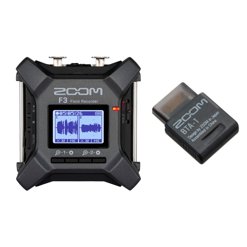 Zoom F3 Multitrack Compact Field Recorder + FREE Zoom BTA-1 Bluetooth Adaptor (BUNDLE)