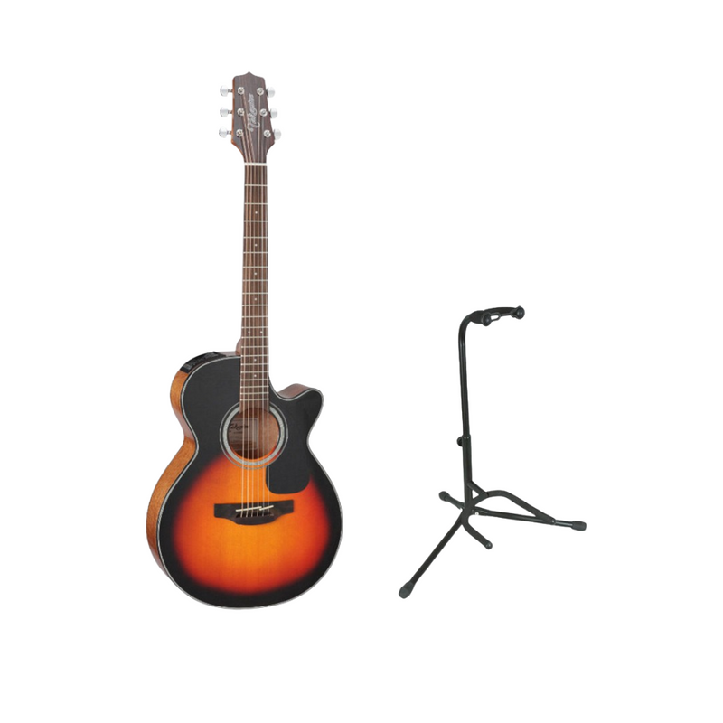 Takamine GF30CE-BSB FXC Cutaway Acoustic Electric Guitar (Brown Sunburst) + FREE On-Stage XCG-4 Classic Guitar Stand (BUNDLE)