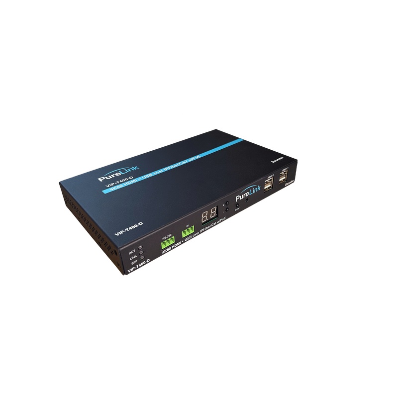 Décodeur PureLink VIP-T400-D 4K60 HDMI et USB/KM CAT et fibre AV sur IP