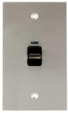 Covid W1123F-CA Plaque murale Keystone USB-2-AB (Clear Anodisé)