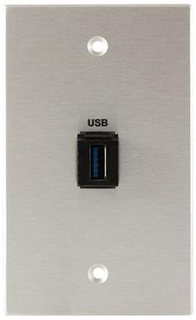 Covid W1145F-CA Keystone USB-3-AA Wall Plate (Clear Anodized)