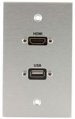 Covid W1219M-CA HDMI and USB Wall Plate (Clear Anodized)