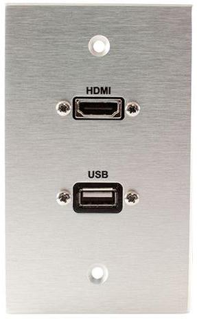 Covid W1219P-CA HDMI and USB Wall Plate (Clear Anodized)