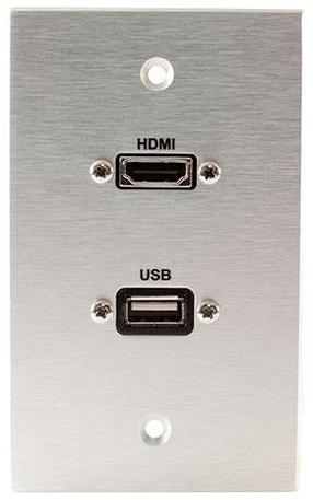 Covid W1220P-CA HDMI and USB Wall Plate (Clear Anodized)