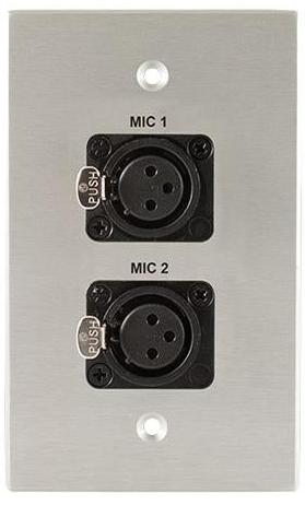 Covid W1225S-CA 2 Neutrik 3 Pin XLR Female Wall Plate (Clear Anodized)