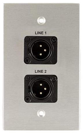 Covid W1226S-CA 2 Neutrik 3 Pin XLR Male Wall Plate (Clear Anodized)