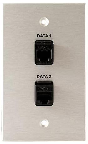 Covid W1230F-CA 2 Keystone RJ45-CAT6 Plaque murale (clair anodisé)