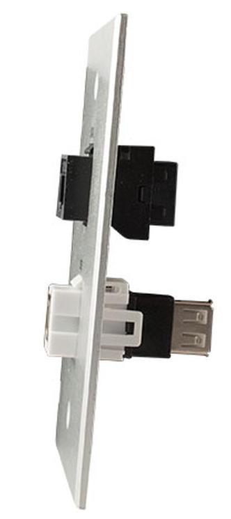 Covid W1234F-CA RJ45-CAT6 et plaque murale Keystone USB-2-BA (anodisé transparent)