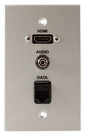 Covid W1307F-CA HDMI Female, Audio Input and RJ45-CAT5 Wall Plate (Clear Anodized)