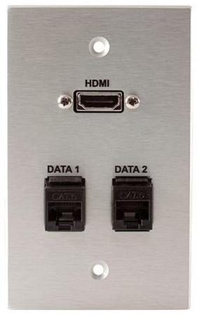 Covid W1328M-CA HDMI Pigtail and 2 RJ45-CAT6 Wall Plate (Clear Anodized)