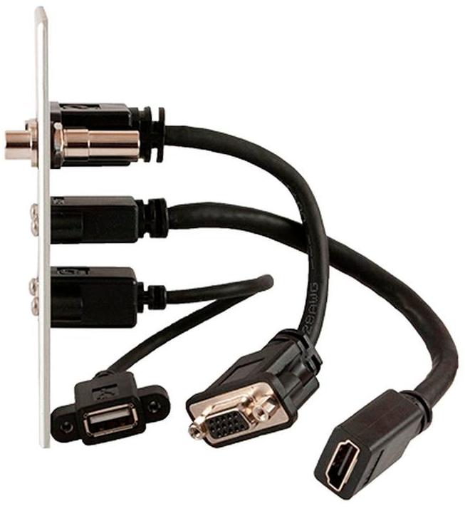 Covid W1408M-CA VGA PT, queue de cochon HDMI, une entrée audio et un BA USB (Clear Anodisé)