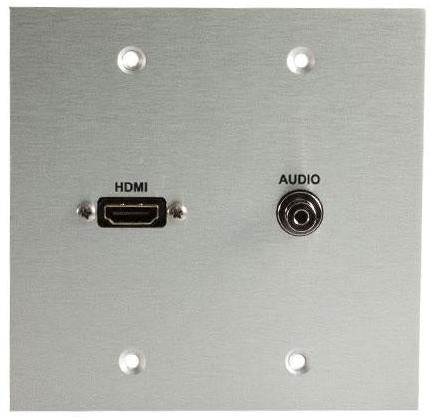 Covid W2201F-CA HDMI Femelle et plaque murale d'entrée audio (clear anodisé)