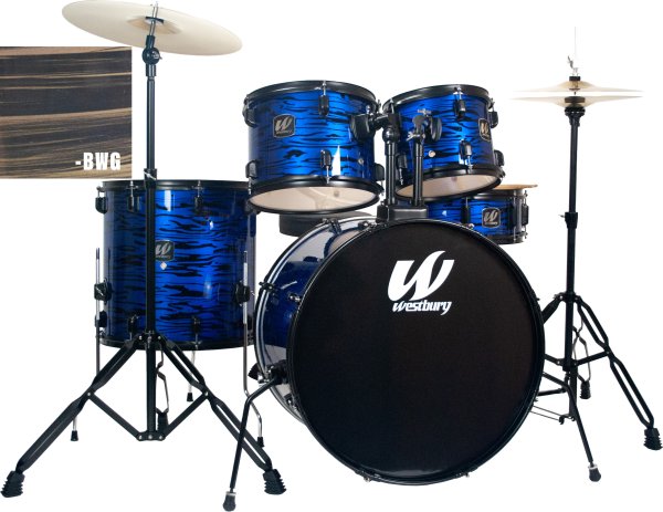 Westbury 400 SERIES 5-Piece Studio Drumset (Black Wood Grain)