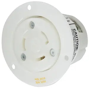 Hubbell HBL2616 Female 125V/30A Twist-Lock Flanged Outlet