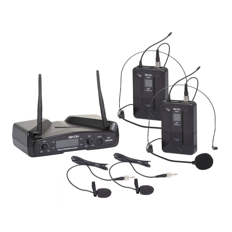 Eikon WM300DH Dual Channel UHF Wireless Belt Pack Microphone System