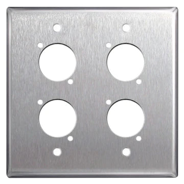 Digiflex DGP-2G-STEEL-4D Dual Gang Steel Wall Plate w/4x D Size Punched Hole