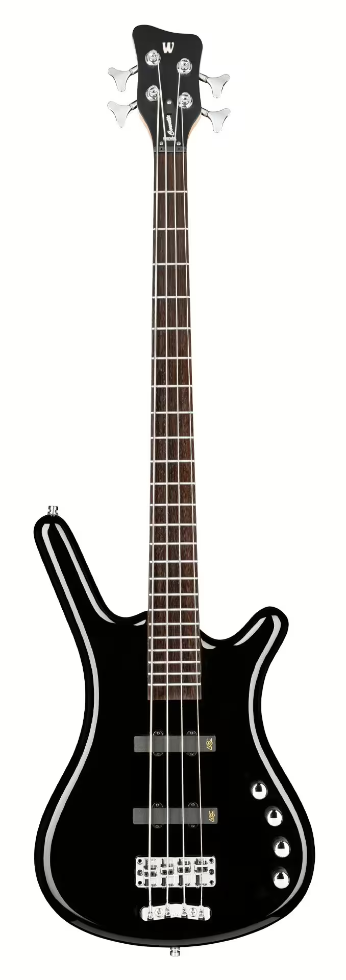 Warwick RockBass CORVETTE BASIC Medium Scale Electric Bass Guitar (Solid Black High Polish)