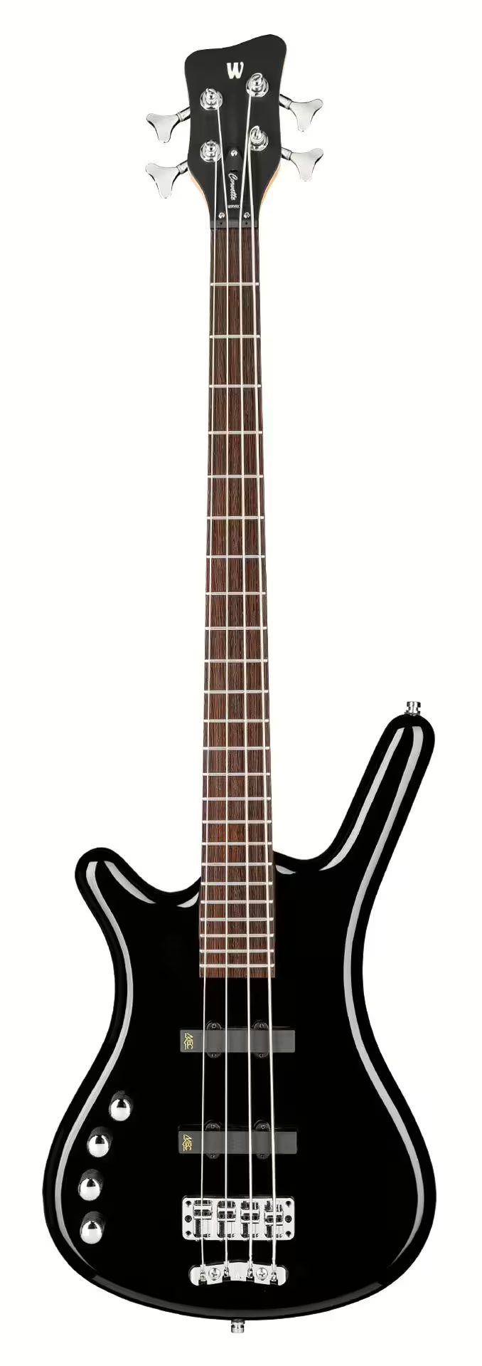 Warwick RockBass CORVETTE BASIC Left-Handed Short Scale Electric Bass Guitar (Solid Black High Polish)
