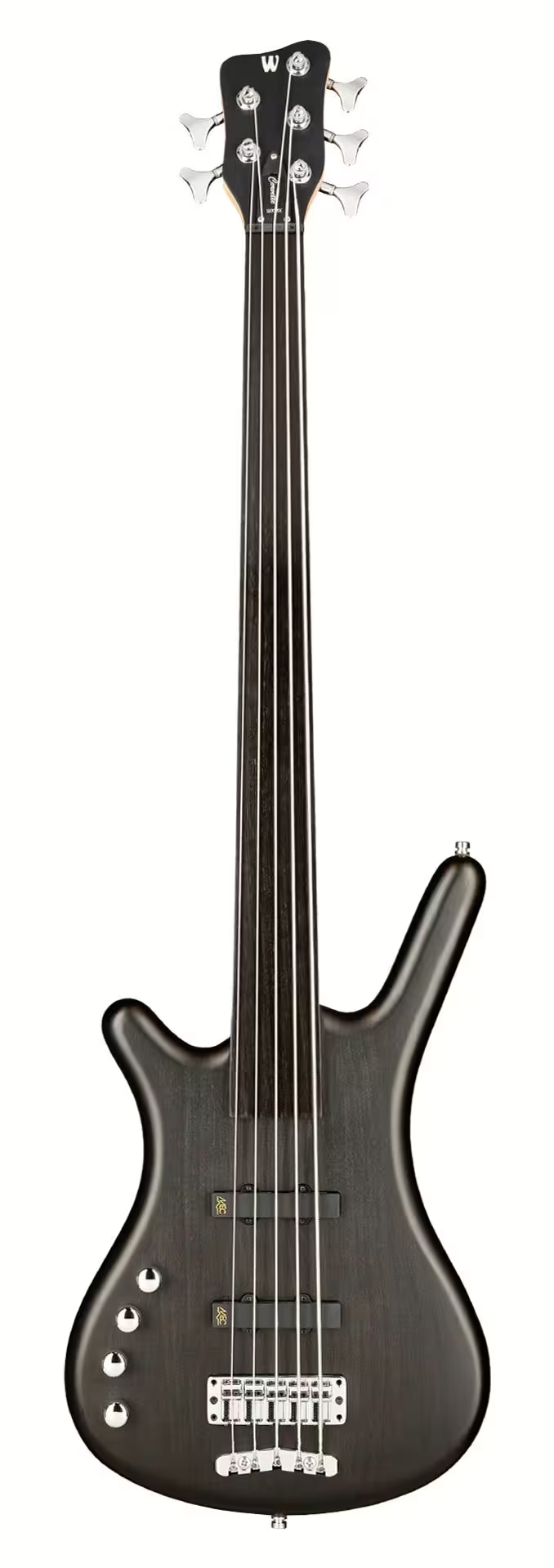 Warwick RockBass CORVETTE BASIC Left-Handed 5-String Fretless Electric Bass Guitar (Nirvana Black Transparent Satin)