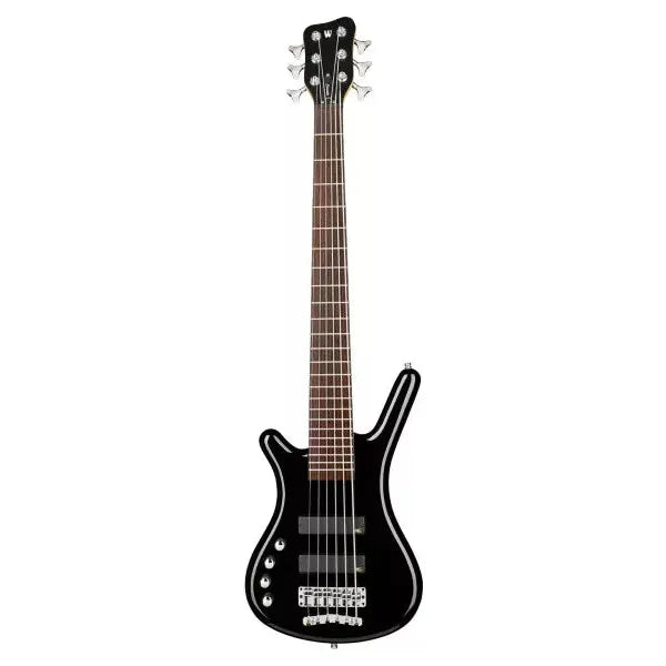 Warwick RockBass CORVETTE BASIC Left-Handed 6-String Electric Bass Guitar (Solid Black High Polish)