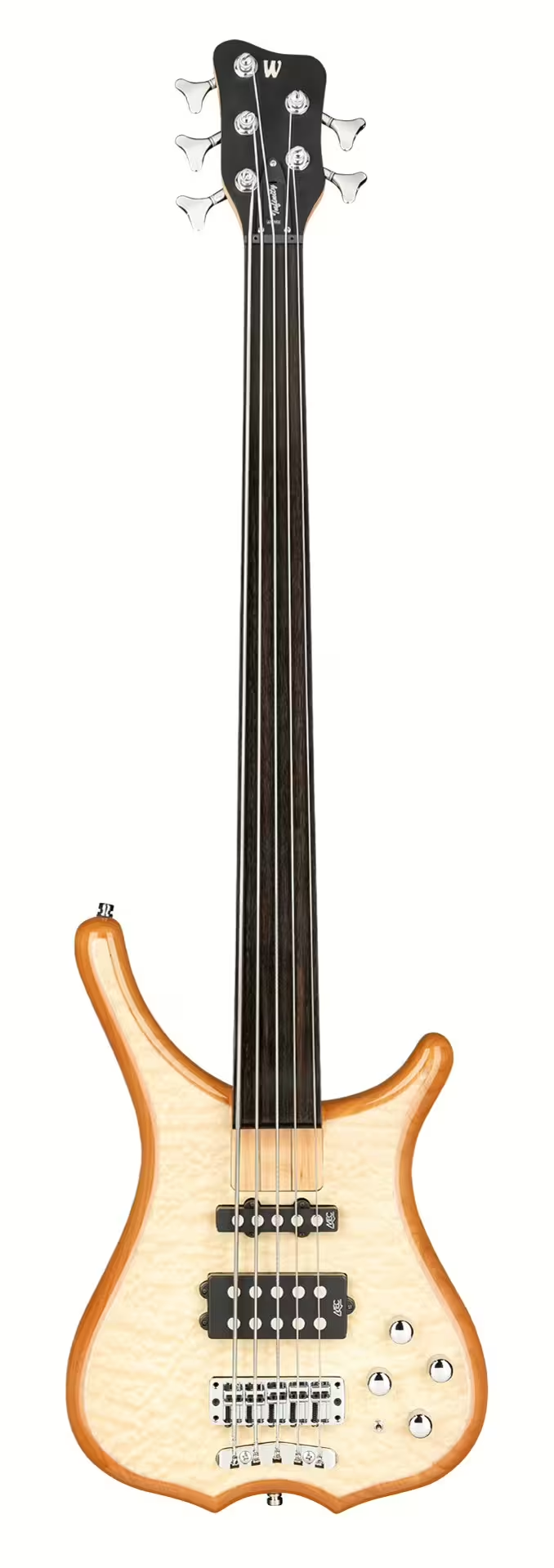 Warwick RockBass INFINITY 5-String Fretless Electric Bass Guitar (Natural Transparent High Polish)