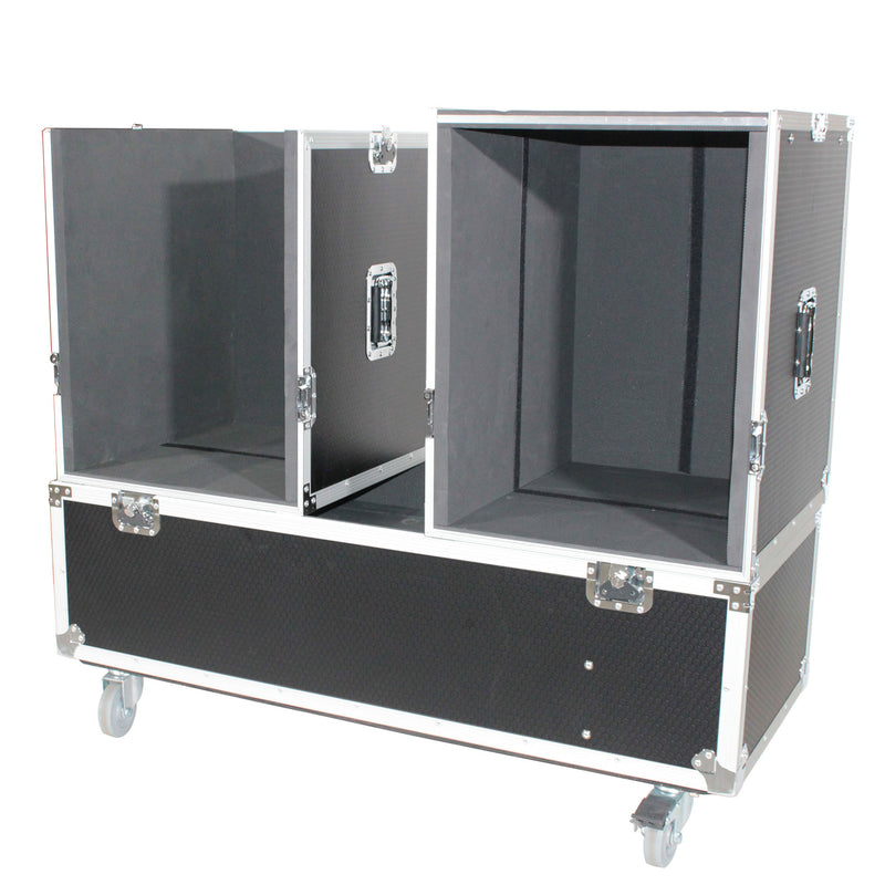 ProX X-EVO1250X2W ATA Flight Case for 2xRCF EVOX12 or EV Evolve 50 Compact Arrays Fits Two Speakers and Subwoofers