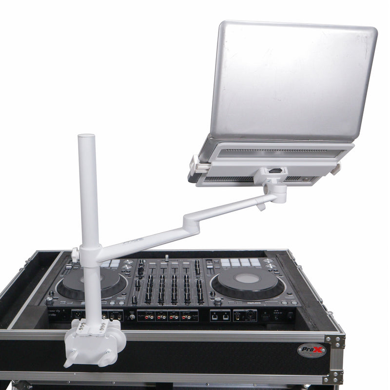 ProX X-FLEXARM WH Support de bras réglable pour ordinateur portable 12-17", VESA 75 x 75 et 100 x 100 pour moniteur 17-32" (blanc)