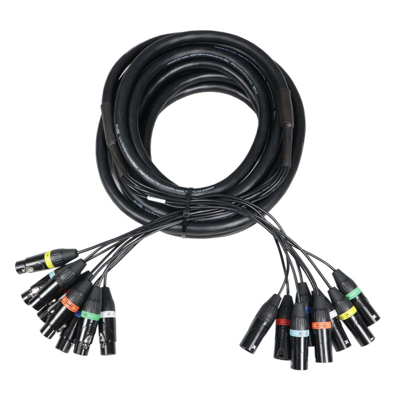 ProX XC-8XLR25 25' Ft. High Performance 8-Channel XLR-F to XLR-M Balanced Snake Audio Cable