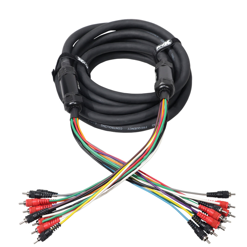 ProX XC-MEDOOZA25 25' ft 10 RCA Channel + 3 Power Cable for Marine and Car Audio Medusa Style Cable