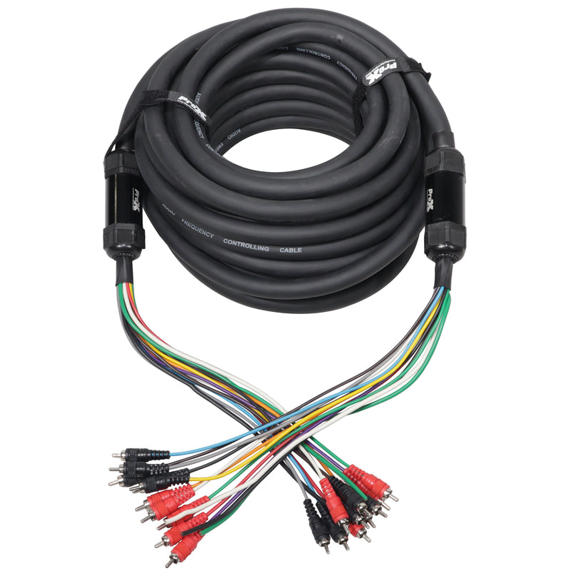 ProX XC-MEDOOZA75 75' ft 10 canaux RCA + 3 câbles d'alimentation pour audio marin et voiture - Câble de style Medusa