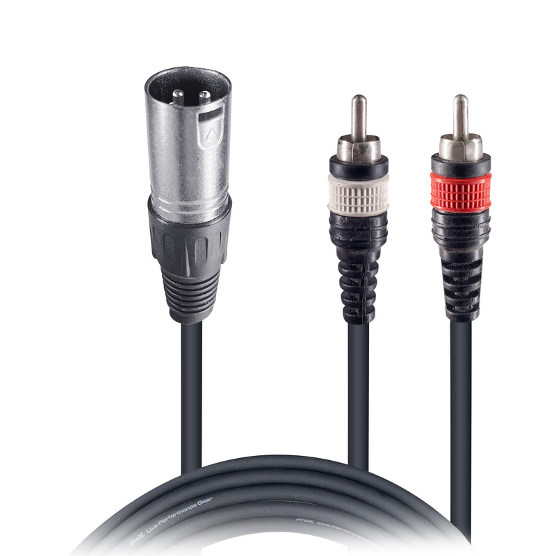 ProX XC-XMYRCA05 5' Ft. High Performance Audio Y Cable XLR-M to Dual RCA