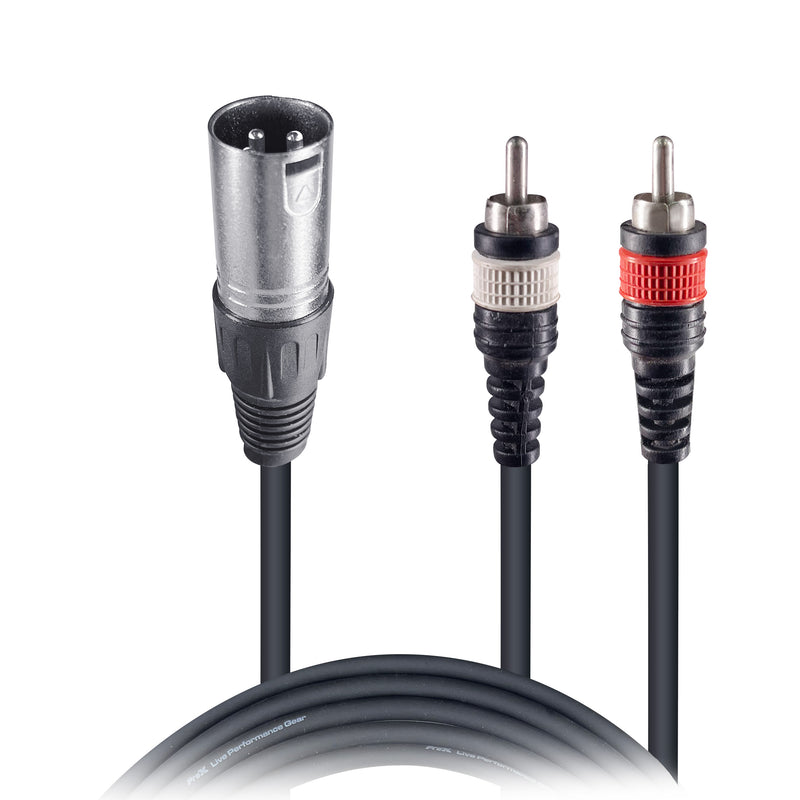 ProX XC-XMYRCA05 5' Pi. Câble audio Y haute performance XLR-M vers double RCA