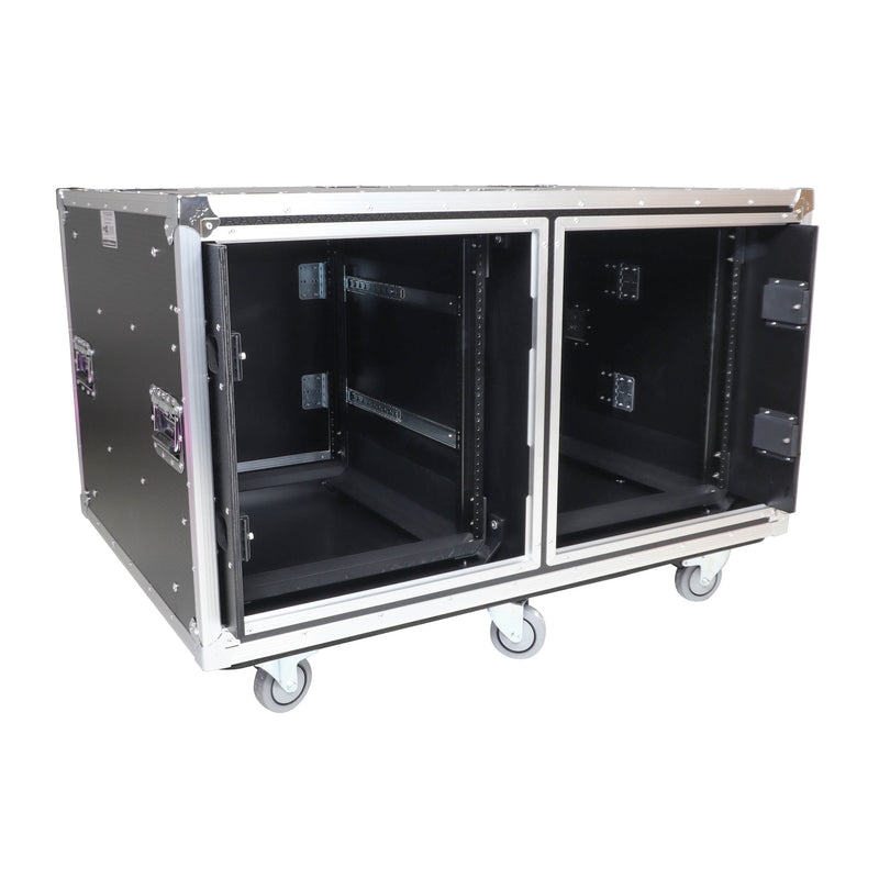 ProX XS-2X12USLAM24 Rack to Rack Shock Mount Case for Mixers with Caster Wheels