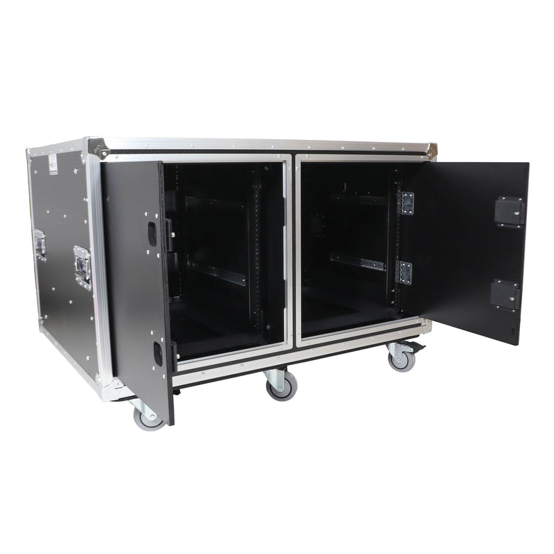 ProX XS-2X12USLAM24 Rack to Rack Shock Mount Case for Mixers with Caster Wheels