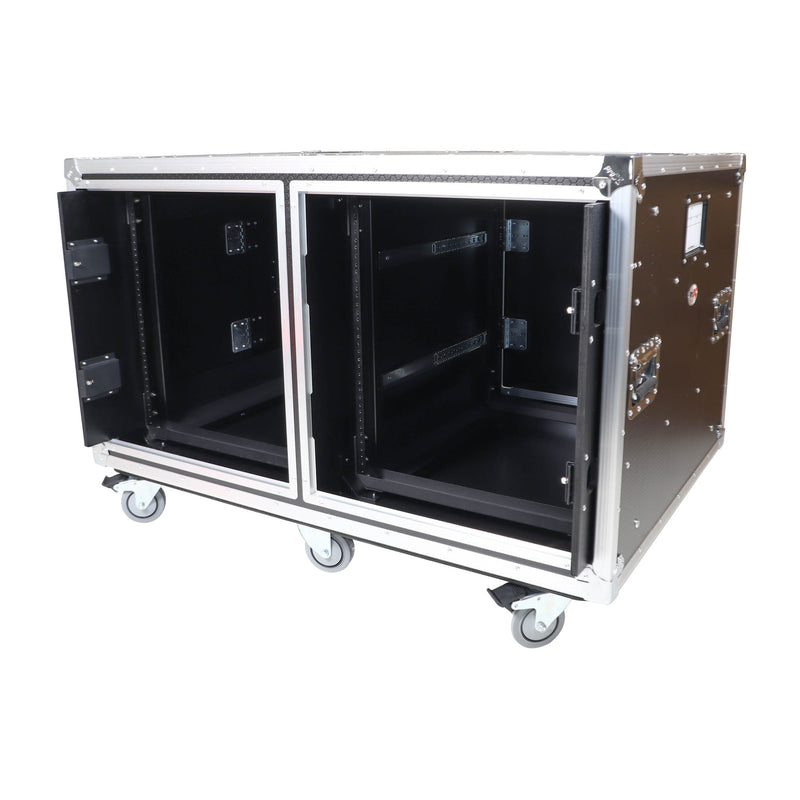 ProX XS-2X12USLAM24 Rack to Rack Shock Mount Case for Mixers with Caster Wheels