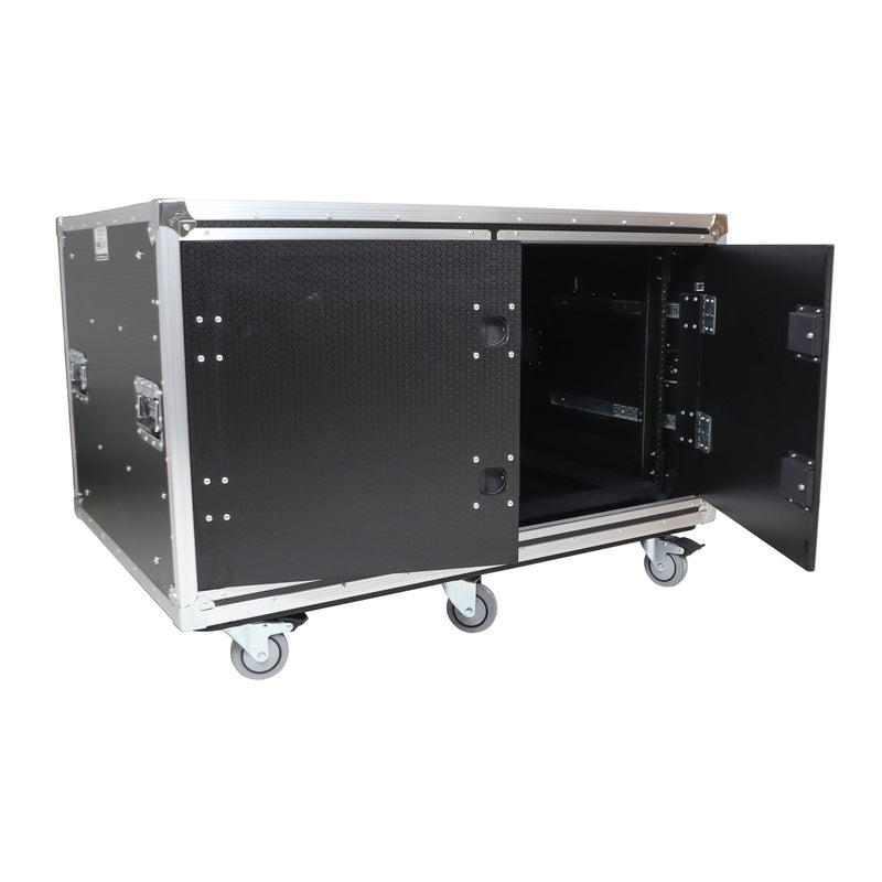 ProX XS-2X12USLAM24 Rack to Rack Shock Mount Case for Mixers with Caster Wheels