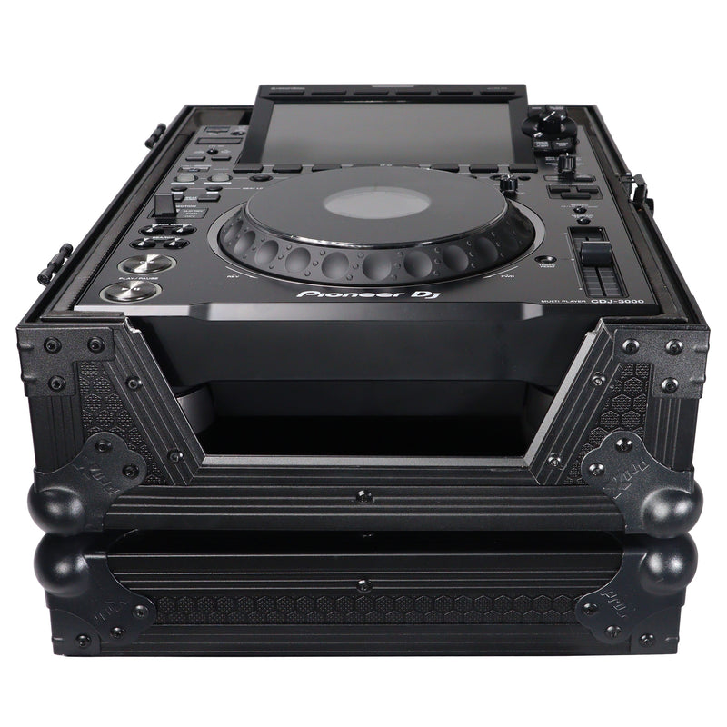 Prox XS-CDBL Large Format CD-Media Player Flight Case (Black on Black)