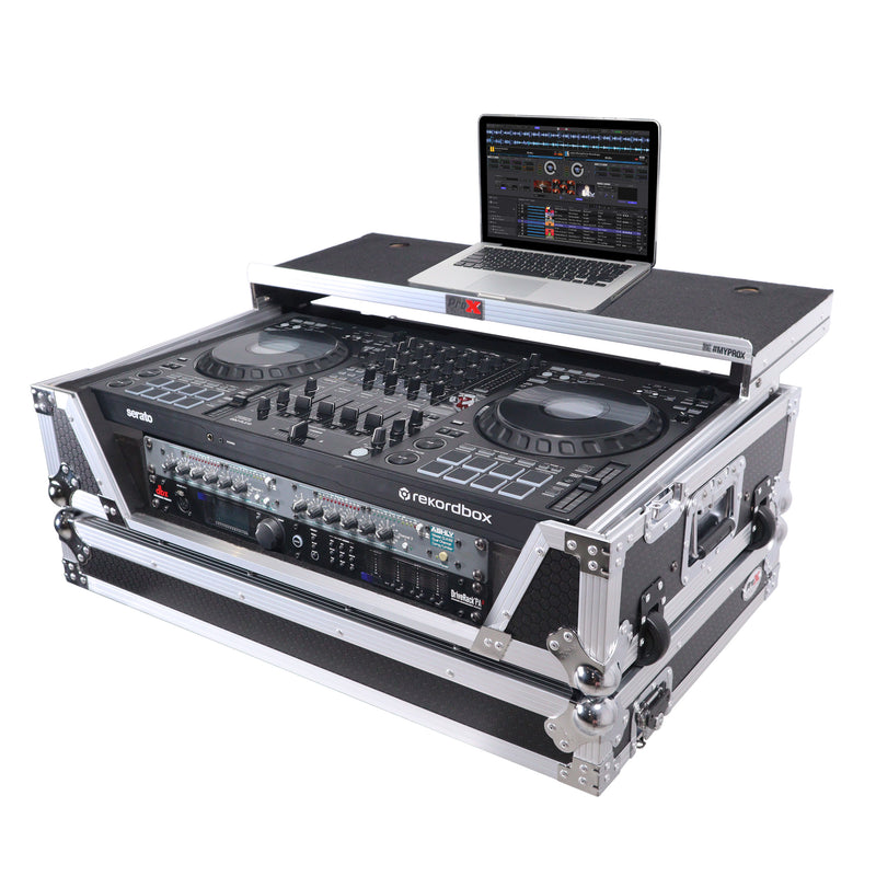 ProX XS-FLX102U WLT Case For Pioneer DDJ-FLX10 DJ Controller with Laptop Shelf 2U Rack Space Wheels