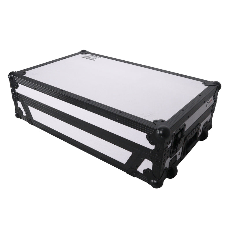 ProX XS-XDJXZWLT WH ATA Flight Case For Pioneer XDJ-XZ DJ Controller with Laptop Shelf 1U Rack Space and Wheels (Black White)