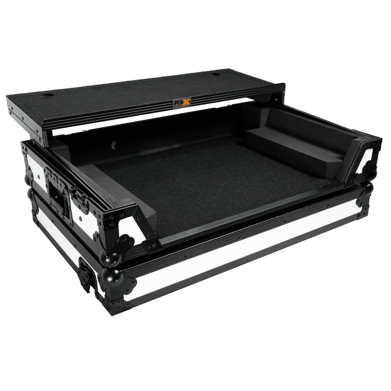 ProX XS-DDJFLX10WLTWH ATA Flight Style Road Case pour contrôleur DJ Pioneer DDJ-FLX10 avec étagère pour ordinateur portable