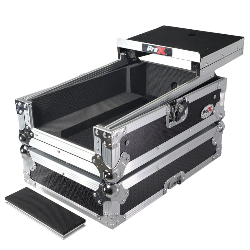 Prox XS-DJMS7LT ATA Flight Style Road Case pour Pioneer DJM-S7 DJ Mixer avec plate-forme d'ordinateur portable