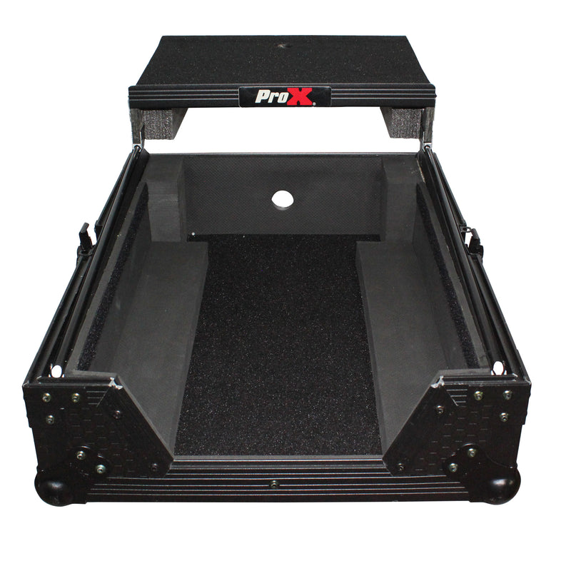 ProX XS-DJMS9LTBL Flight Case avec étagère coulissante pour ordinateur portable pour table de mixage Pioneer DJM-S9 (noir sur noir)