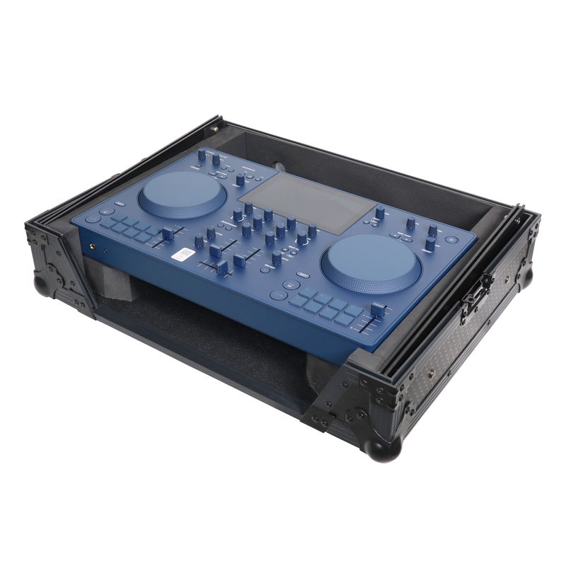 Prox XS-OmnisDuoltbled ATA Flight Case pour Pioneer Alphatheta Omnis-Duo DJ Contrôleur avec plate-forme d'ordinateur portable et LED (All Black)